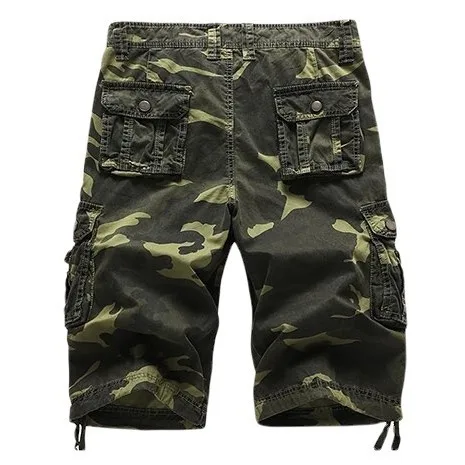 여름 남성 루즈 캐주얼 5부 오버롤 카모플라주 반바지 멀티 포켓 반바지