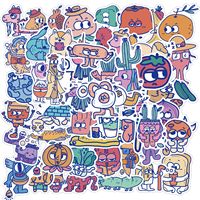 50Pcs Cartoon Monster Series Stickers Suitcase Phone Case Water Bottle Waterproof Decoration Diy Sticker Packs
