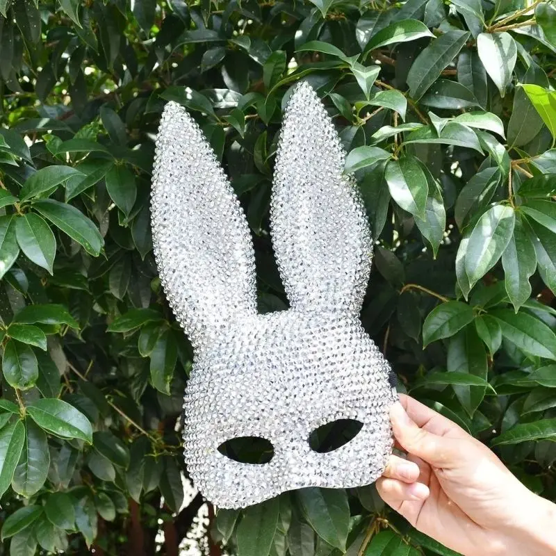 

Realistic Rabbit Face Mask For Adults Portable Rabbit Face Mask For Halloween Christmas Carnivals Fancy Dress Parties
