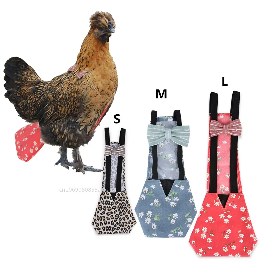 Chicken Diaper Waterproof Pet Clothes for Duck Reusable Breathable Poultry Costume Diapers with Bowknot Decor for Geese Hens