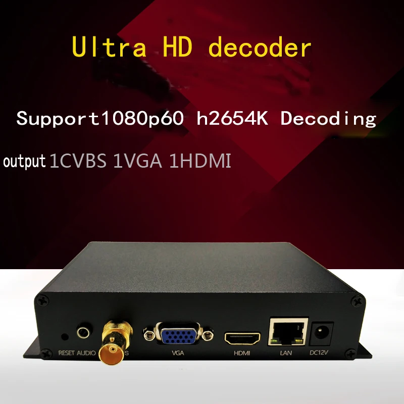 IP to HD IP to vga cvbs H265 H264 ultra-low latency audio/video 4K decoder