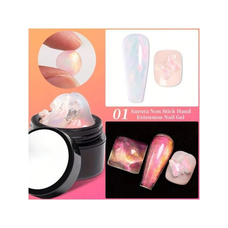 قلم جل منشئ الشفق القطني ، جيل Canving 3D Memaid Giter ، جل صلب ، 1 جل نمذجة يدوي غير لاصق ، بحاجة إلى مصباح LED فوق بالآشعة فوق البنفسجية