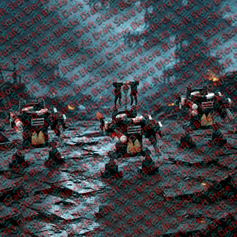 Popular Game Model MOC Building Bricks Black Small Walking Mech Squad Modular Technology Holiday Gifts Assemble Toys QWERT