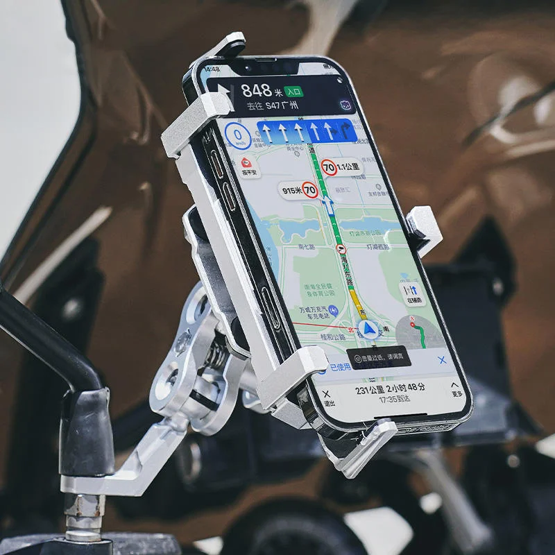 Motorcycle support cell phone holder aluminum alloy oblique wave super stable bracket rotatable adjustable cell phone holder