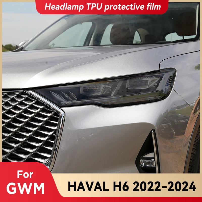 For GWM HAVAL H6 2022 2023 2024 Car Headlight Smoked Black TPU Protective Film Front Light Tint Change Color Sticker Accessories