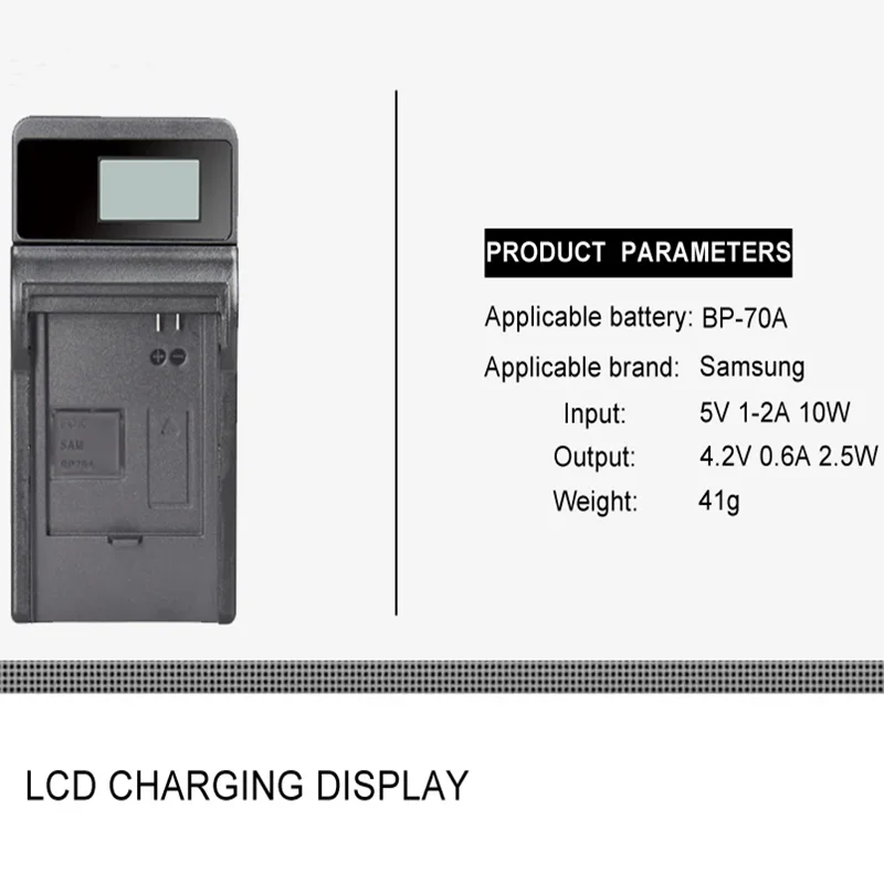 BP70A USB LCD كاميرا شاحن بطارية لسامسونج BP-70A BP70a PL120 PL121 PL170 PL171 PL200 ST76 ملحقات الكاميرا شاحن