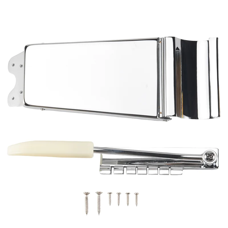 

A74K-Silver Hollowbody Jazz Guitar Tremolo Bridge Tailpiece For Lp Sg Guitar Parts