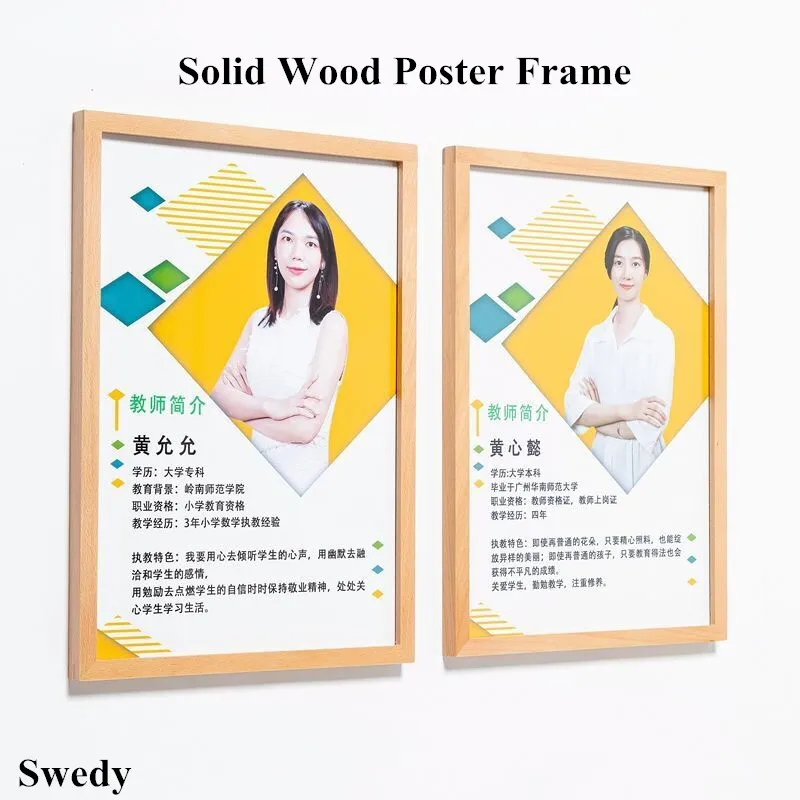 A4 210x297mm Wood Wall Mount Poster Paper Frame Acrylic Sign Holder 8.5x11 Inches No Drilling Menu Holder Photo Picture Frame