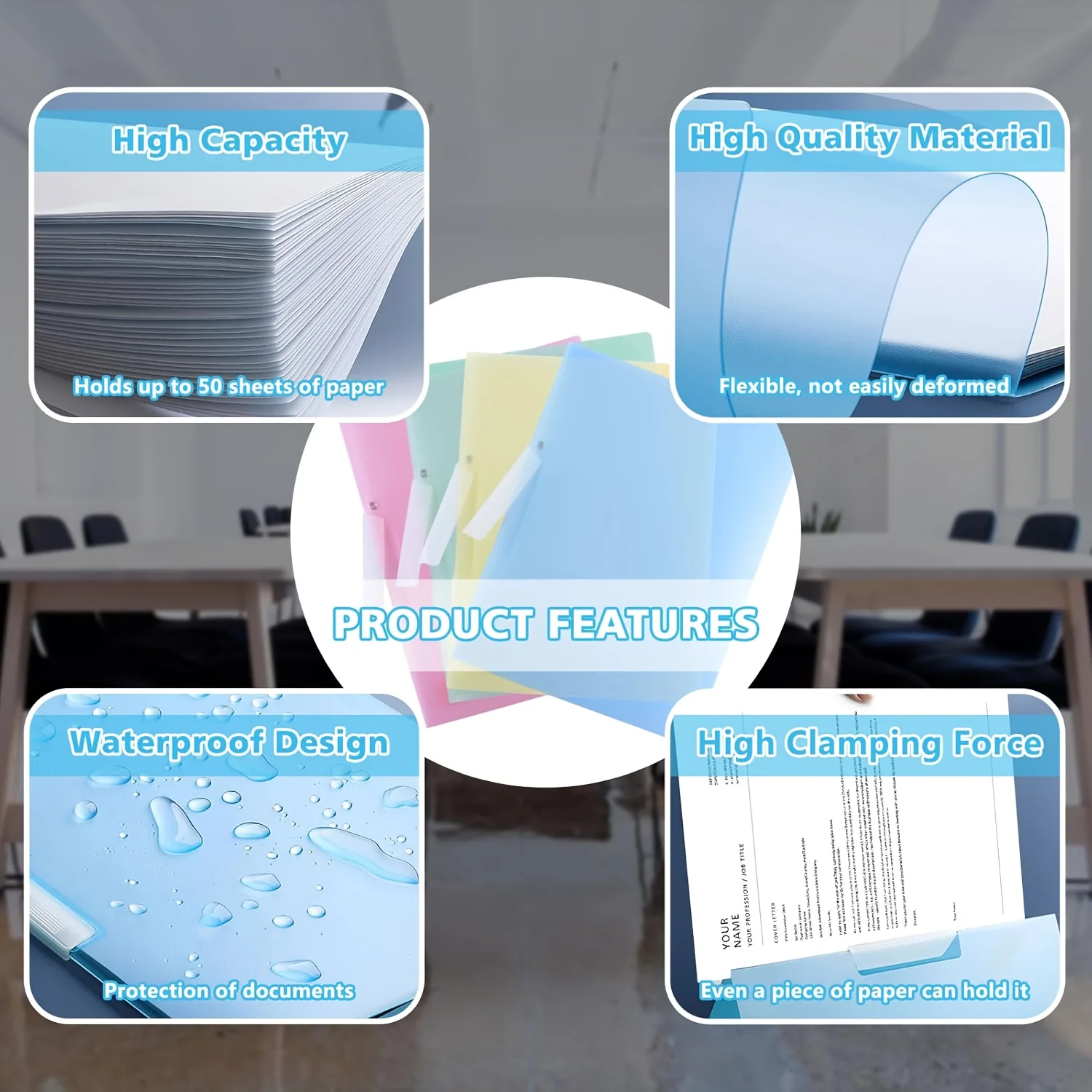 5/10Pcs Plastic Folder with Mid-Side Swing Clip Report Folder Front Presentation Folders for A4 Paper Business Documents Resume