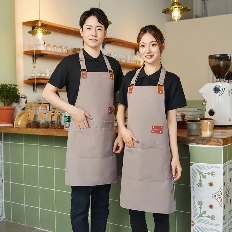 Professional Female Kitchen Antifouling Apron Male Chef BBQ Restaurant Bar Bakery Cafe Beauty Nail Studio Waterproof Work Apron