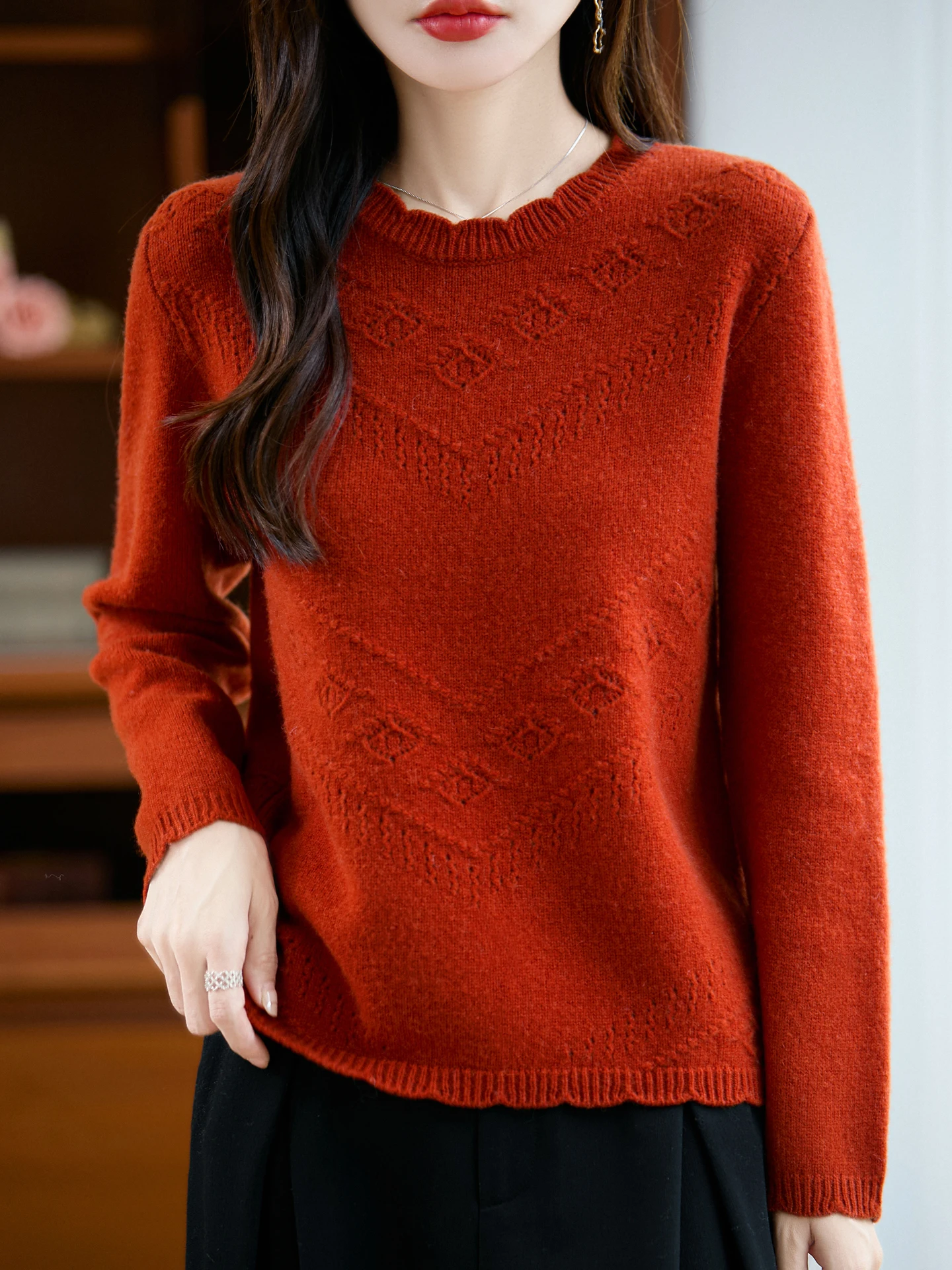 New Fashion Autumn Winter Woman Sweater Elegant Female 100% Merino Wool Knitted Pullover Cashmere Lady Long Sleeve Clothing Tops