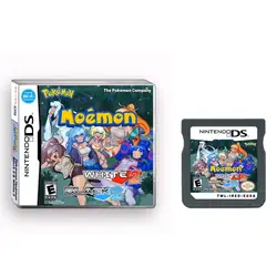 New NDS Game Cartridge Video Game Console Card Pokemon Moemon Black 2 & White 2 English Version With Box Collection Gifts Toys