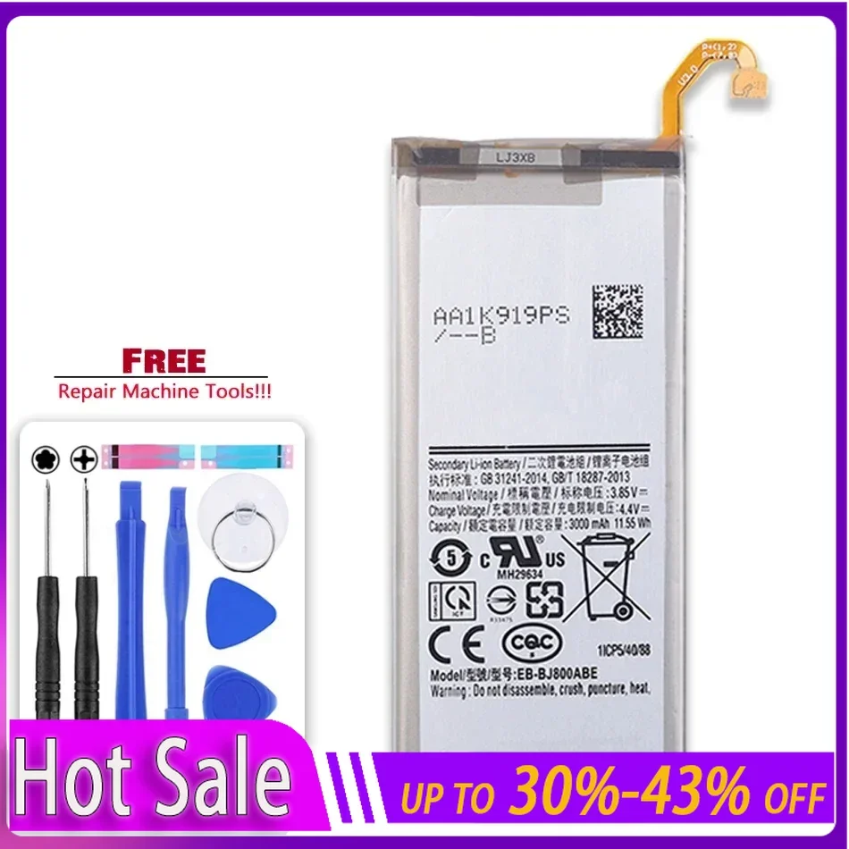 EB-BJ800ABE 3000Mah Battery for Samsung Galaxy A6 (2018) SM-A600 A600F J6 J 6 J600F High Quality Portable Bateria Warranty