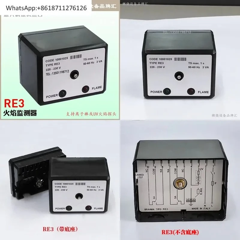 RE3 Flame Monitor Fire Detection Switch with Base for CODE 10801025 Italian Original