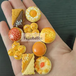 8Pcs Kawaii Flat Back Resin Bread Cake Cabochon Round Candy Fake Food DIY Embellishments for Scrapbooking Phone Deco Parts