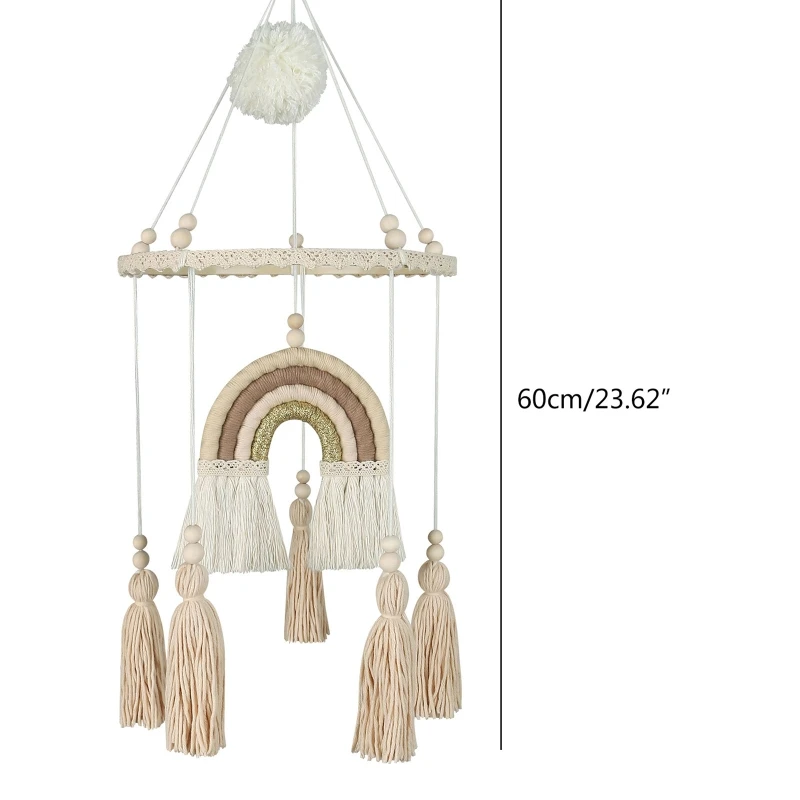 Macrame Regenboog Muur Opknoping Decoratie Boho Home Decor Feestartikelen Baby Shower Dorm Kinderkamer Bead Kwasten Ornamenten