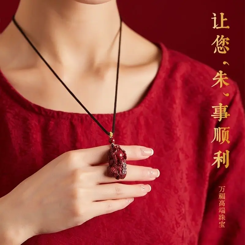 Kai Yun Zhao Cai Zhu Sha Pi Xiu Pendant Authentic Natural Mineral Neck Hanging Couple Necklace