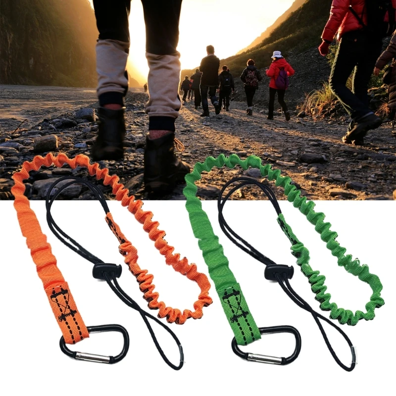 

Portable Tool Lanyard with Screw Locking Carabiner Thicken Safety Rope Safety Bungee Tether Tool Lanyard Easy to Use