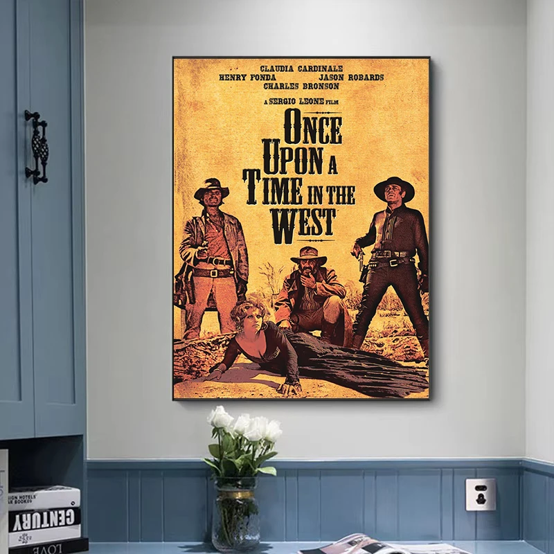 Vintage Once Upon A Time In The West Movie Poster Wall Art Prints Canvas Painting Wall Kids Bedroom Living Room Home Decor