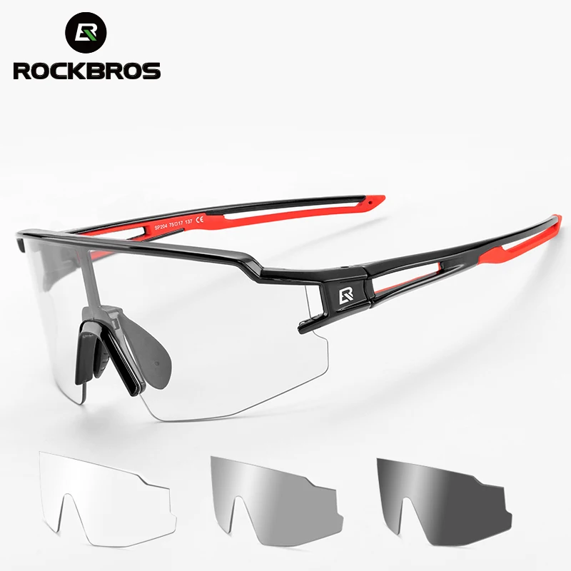 ROCKBROS Photochromic Cycling Glasses Polarized Built-in Myopia Frame Sports Sunglasses Men Women Glasses Cycling Eyewear Goggle