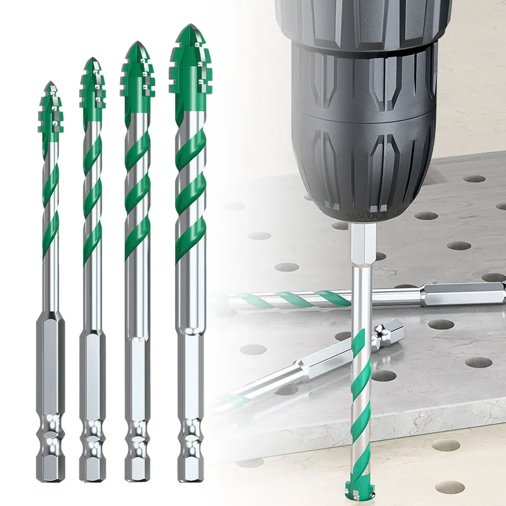 

Four blade serrated eccentric drill bit, ceramic tile concrete drilling special electric drill bit with ultra-high hardness