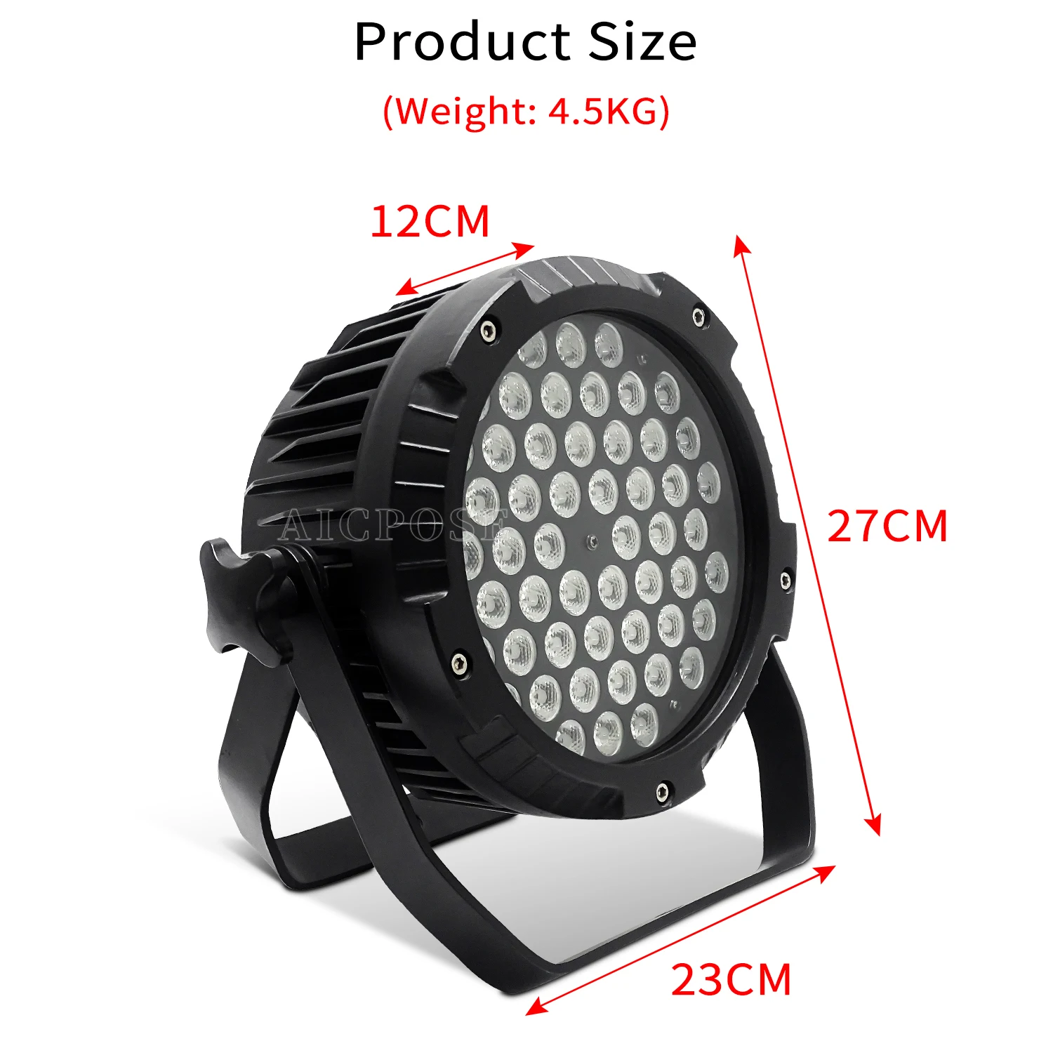 Projecteur de Scène LED RGBW 54x3W RGB 3 en 1, Éclairage Professionnel Étanche pour Spectacle en Plein Air