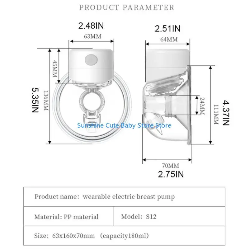 C5AF Automatische melker Handvrije draagbare melkafzuiger USB Oplaadbaar 1000mAh