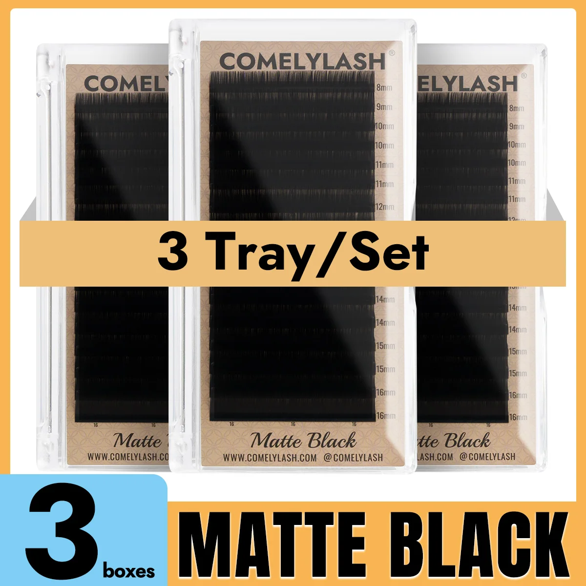 

Ресницы для наращивания Comelylash, супер матовые, 12 рядов, индивидуальные лотки для наращивания ресниц, 3-русский объем ресниц