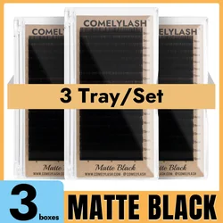Comelylash Lash extensions Trays Matte Black 16 Rows Individual Eyelash Extension 3-Russian Volume Lash