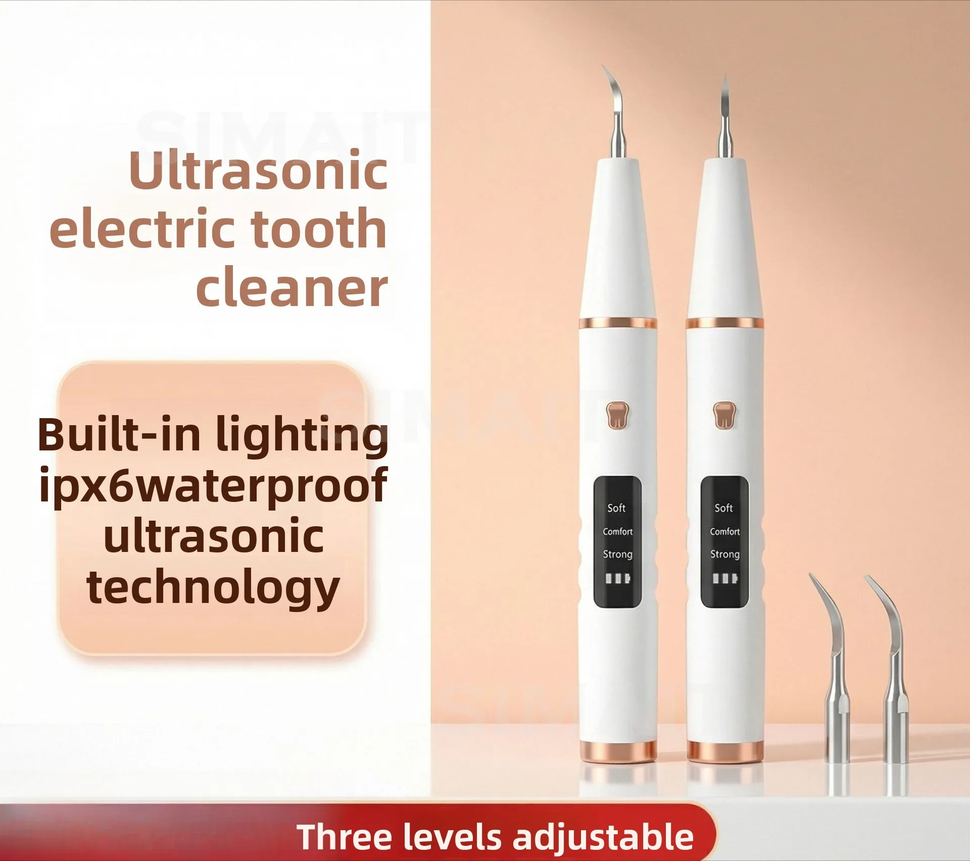 Ultrasonic Dental Scaler & Water Flosser 2-in-1 Portable Teeth Tartar Remover Calculus Cleaner
