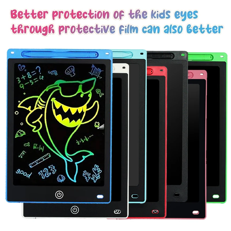 Tablet de desenho lcd de 12 polegadas, tablet de escrita eletrônica, quadro de rabiscos, brinquedos educativos para crianças de 3 a 12 anos, presentes