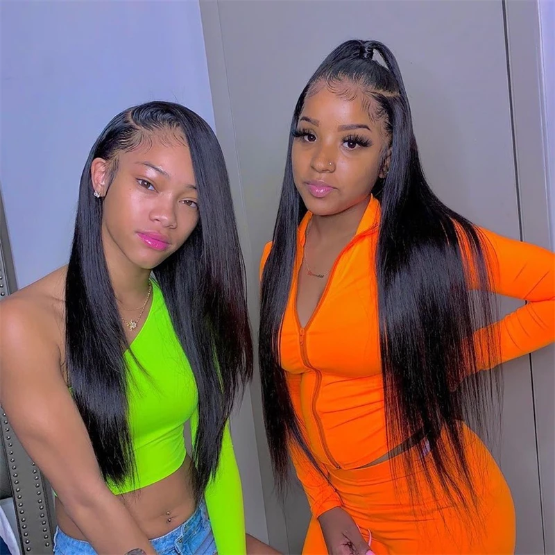 Brazilian Bone Straight HD Transparent Lace Front Wig 13x4 13x6 with 4x4 Closure Glueless Human Hair for Women