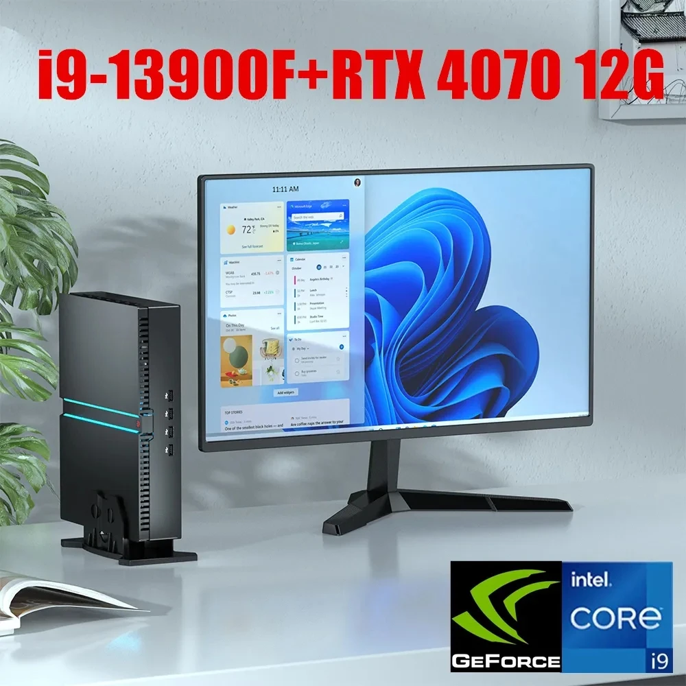 Topton-Mini Gaming Computer, PC Torre de Mesa, i9, 13900F, NVIDIA, RTX, 4070, 12G, i7, NVMe, Windows 11, WiFi6, 12th Gen