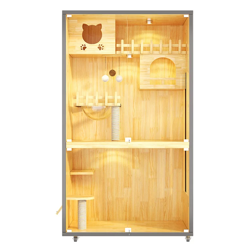 

Customizable cross-border wooden house villa labyrinth house cat villa pet nest