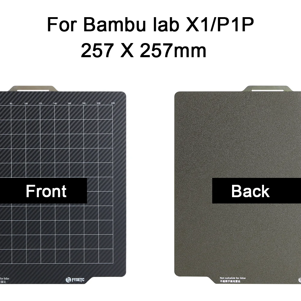 For Bambu lab x1/P1P JANUS BPS-PET PLATE Sheet Build Plate PEI Bed Upgrade Double Sided 257x257mm High Temperature Resistance