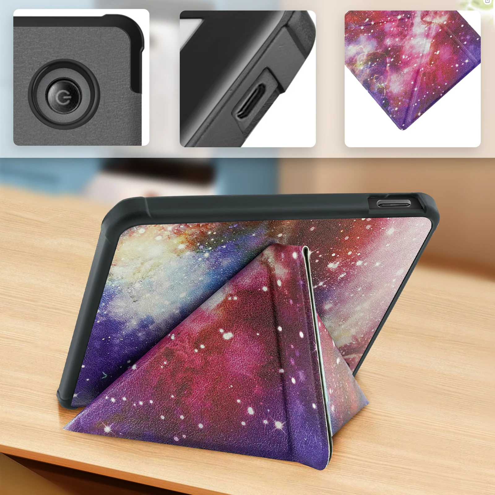 حافظة للقارئ الإلكتروني Kobo Libra Color (Model N428) وKobo Libra 2 (Model N418)، تتضمن واقي شاشة - جلد PU ممتاز مقاس 7 بوصات #3