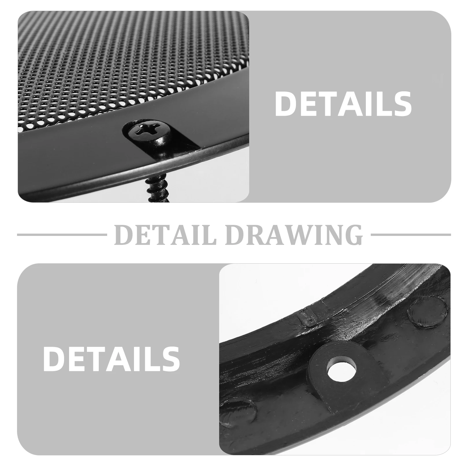 

2 Pcs Speaker Grille Black Mesh Iron Audio Dust Protector Decorative Circle Loudspeaker Cover For Car Audio Protection