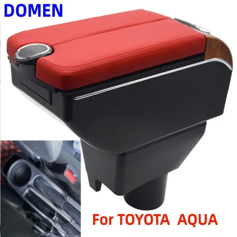 

New For TOYOTA AQUA central car armrest box storage box center console accessories USB Charging