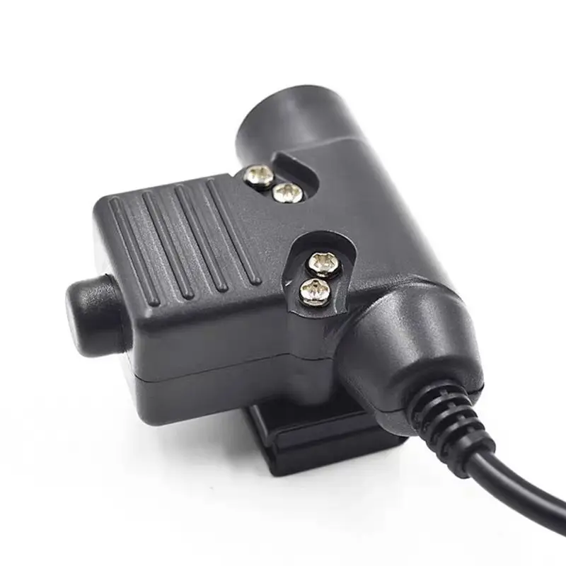 Y44A U94 PTT Adapter Walkie Talkies Headset Adapter K Plug to 7.1 Plug Tactical Headset for Radio