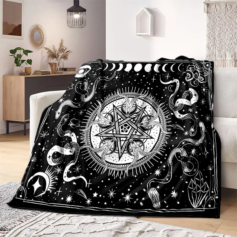 Gothic Skull  throw blanket Ouija Gift Home sheet sofa coverdivination blanket  sun moon moth Sofa bed Black blanket