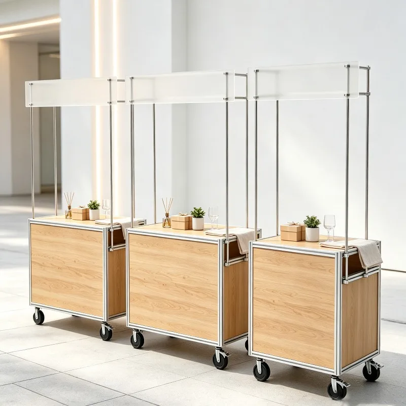 ZS-3 aluminum profile mobile dining car with wheel cart outdoor stall snack car commercial display vehicle