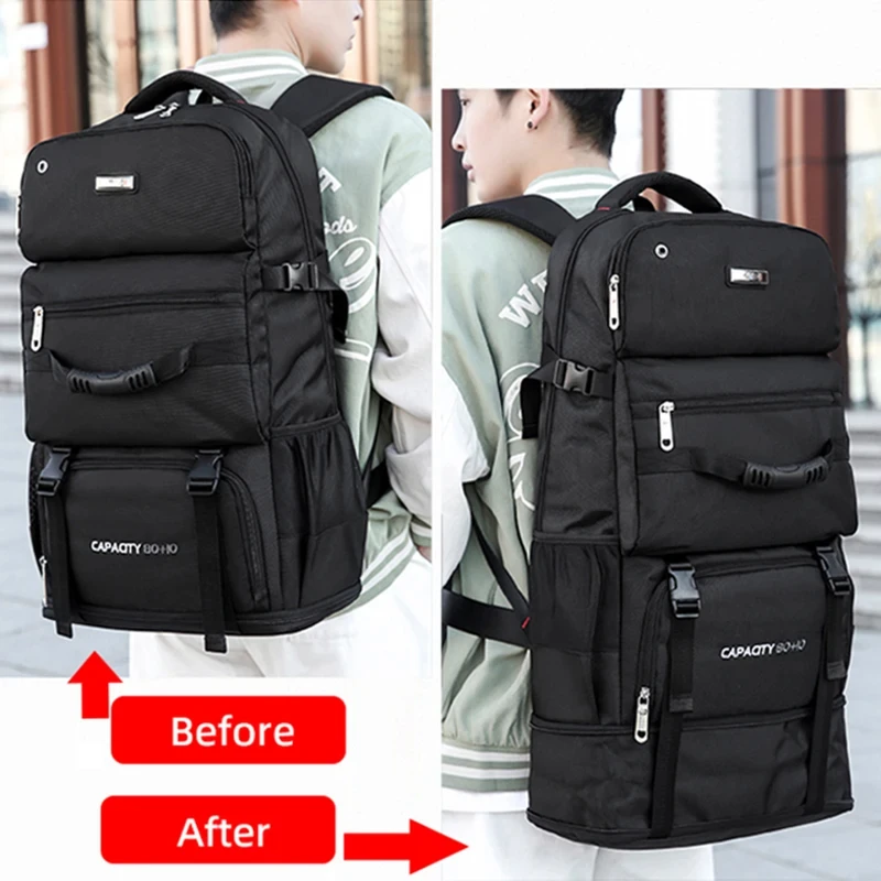 60L 80L Travel Bag Men's Women Large Capacity Climbing Backpack Outdoor Camping Duttle Luggage Handbag Trekking Backpacks Hiking