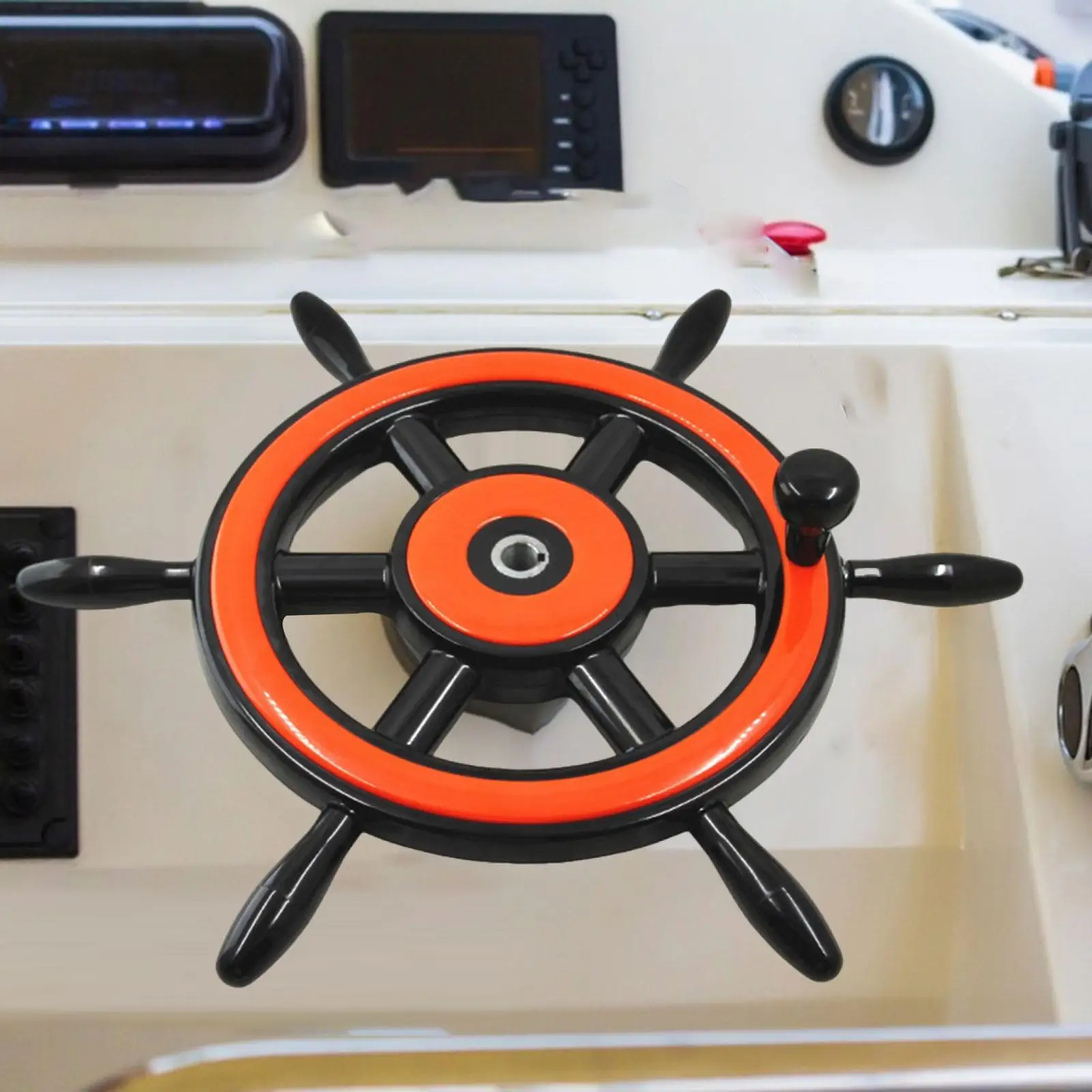 

Marine Steering Wheel Heavy Duty Professional Easy to Install Direct Replace Handwheel Multipurpose for Marine Ships Attachments