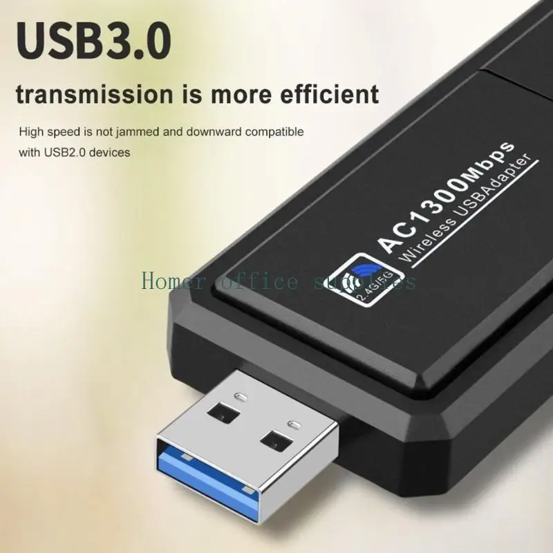 K43B WiFi USB3.0 1300M Bộ Thu Không Dây Băng Tần Kép 2.4/5GHz Cho Máy Tính Để Bàn PC Laptop Card Mạng
