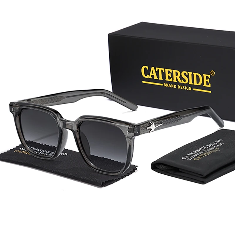 CATERSIDE Trend Square Man Sunglasses Large Frame Sun Glasses Party Travel Beach Eyewear Ideal Choice for Gifts UV400