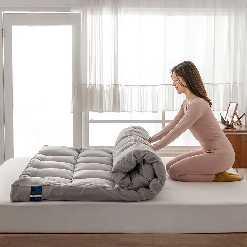 Thick Self-Heating Mattress with Anti-Viral Fiber Foldable 10cm Height Design for Dormitory Home Portable Space-Saving Solution