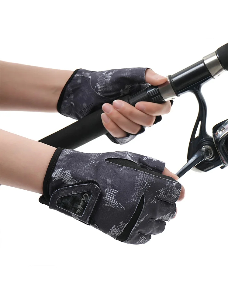 AliExpress GAMAKUTSA Gamakatsu Fingerless Fishing Gloves Anti-cut  Anti Slip Summer Sun Protection Gloves Breathable Sport Fishing Cycling Gloves