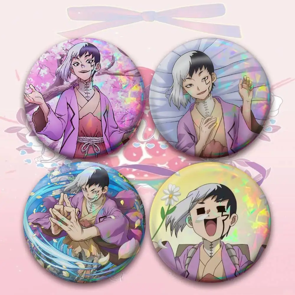 Anime Dr STONE Asagiri Gen Badge 25 32 44 58 75 mm Round Fans Collect Friends Gifts Brooch Souvenir