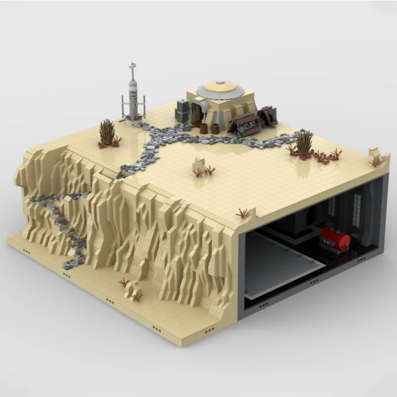 NEW 7326PCS Famous Scene Tatooine Stereoscopic Model Base  Secret Base MOC Building Block Model Kid Puzzle Birthday Set Toy Gift