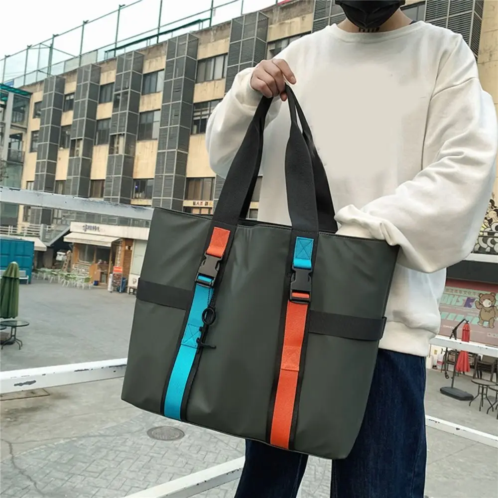 مقاوم للماء الذكور حمل حقيبة سعة كبيرة حقيبة أمتعة السفر عادية التنقل أكسفورد القماش الرجال حقيبة كتف الشارع الشهير #2